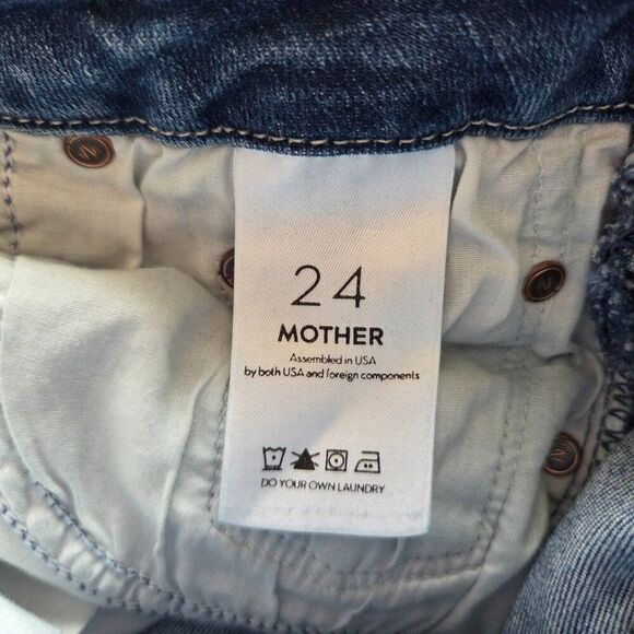 Mother High Waisted Looker Ankle Fray Jeans Size 24 Get Your Groove Back Blue - Picture 10 of 11
